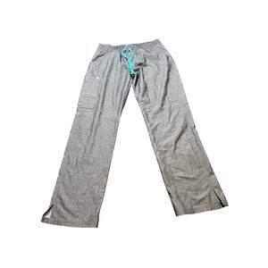 Figs Gray Women's Pants with Teal Drawstring